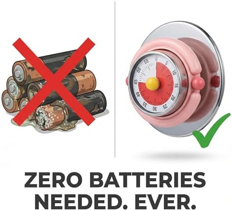 60-Minute Magnetic Mechanical Visual Timer, Loud Alarm