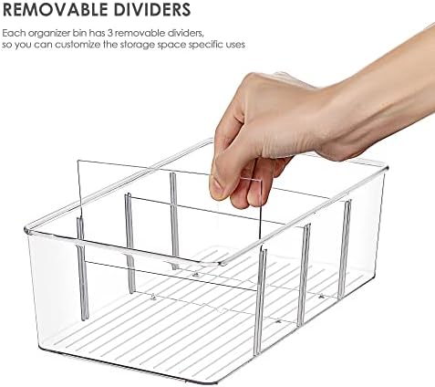 Vtopmart 8 Pack Food Storage Organizer Bins, Clear Plastic, 4