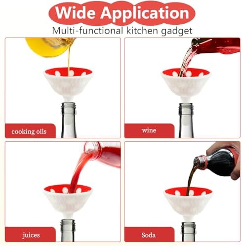 Silicone Mushroom Funnel, Small Kitchen Funnels for Filling Small