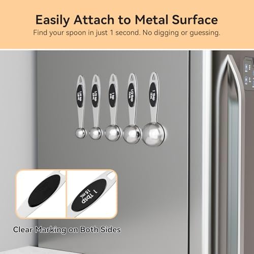 18/8(304) Stainless Steel Magnetic Measuring Spoon Set for Baking &