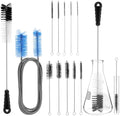 QWORK 12Pcs Tube Pipe Cleaner Kit, 15.75" Long Handle Brush, 5.25 Ft