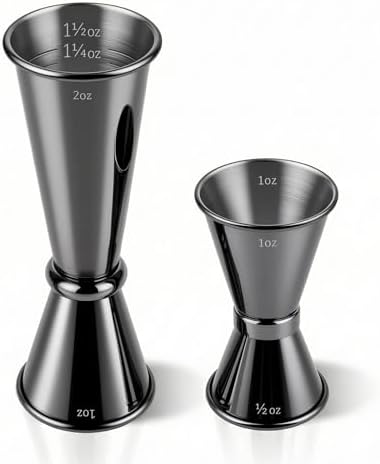2-Pack Stainless Steel Cocktail Jiggers – Japanese Style Double