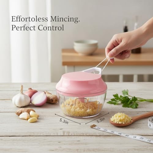 Home Cooks Manual Pull-String Chopper for Garlic, Onions & Ginger - 17