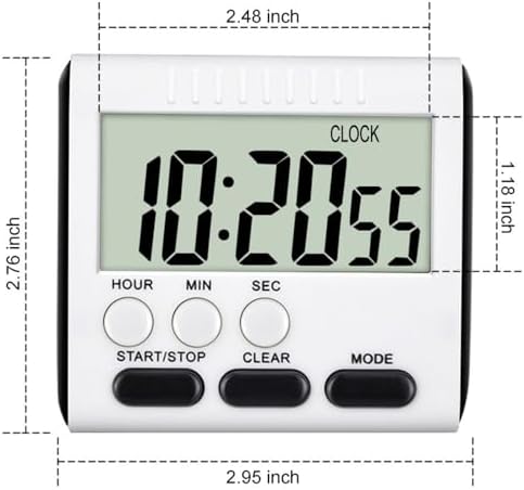 Xuhal 8 Pack Digital Magnetic Kitchen Timers, Black
