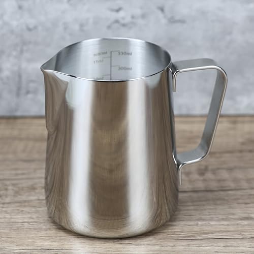 EIKS Stainless Steel Measuring Cup Steaming Pitcher Jug (350ml)