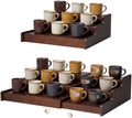 Novabright 1 Pcs 3-Tier Expandable Mug Holder Cabinet,Walnut Wood