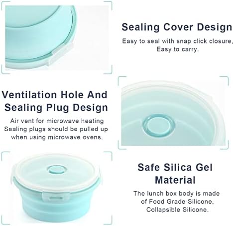 Collapsible Bowls with Lids, 4 Silicone Food Storage Containers, Rv