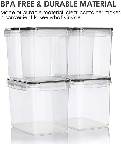 Vtopmart Airtight Food Storage Containers, 6 Pieces, Black