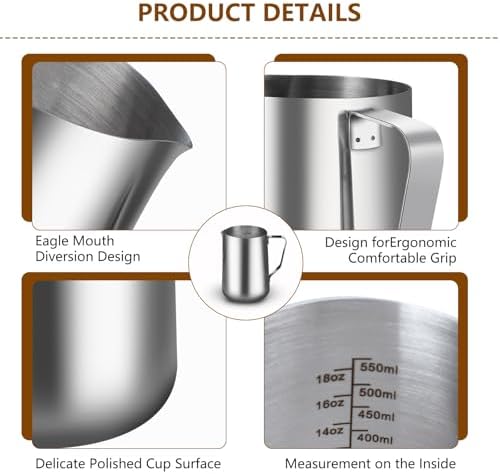 18oz Milk Frother Pitcher & Knock Box with Latte Pen