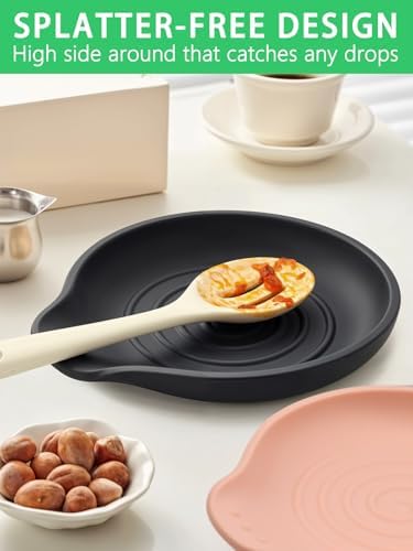 1 Pack Spoon Rest for Stove Top Silicone, 6.1" Large Stove Spoon