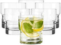 Libbey Newton Double Old Fashioned Glasses Set of 6, Sleek, Stackable