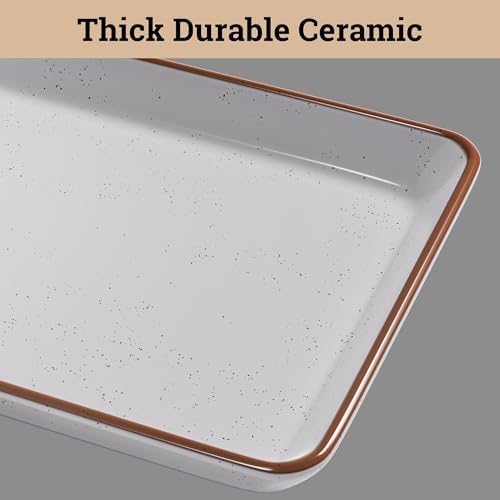 Ceramic Serving Platter Set of 3, Rectangular Plates