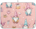 OTVEE Gnome Love Art Dish Drying Mat for Kitchen Counter Absorbent