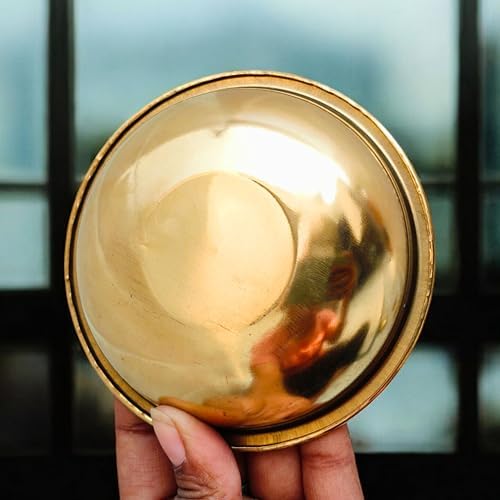 Brass Bowl Set of 2 (3.75 Inch, 50 GM Each) | Handcrafted Solid Brass