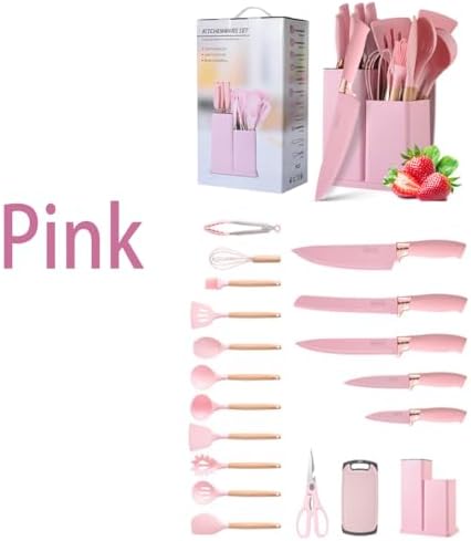 19 Pcs Kitchen Cooking Utensils and Knife Set with Block, Include