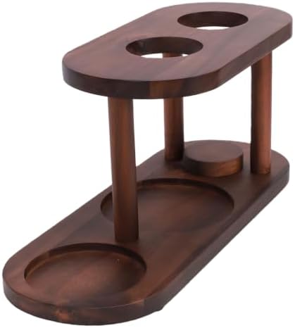 POCREATION Pour Over Coffee Stand Solid Wood 14.6 x 6.5 in Elevated