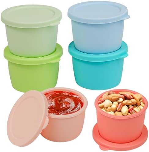 Webake 2.5 oz Salad Dressing Container to Go, 6 Pack Silicone Sauce