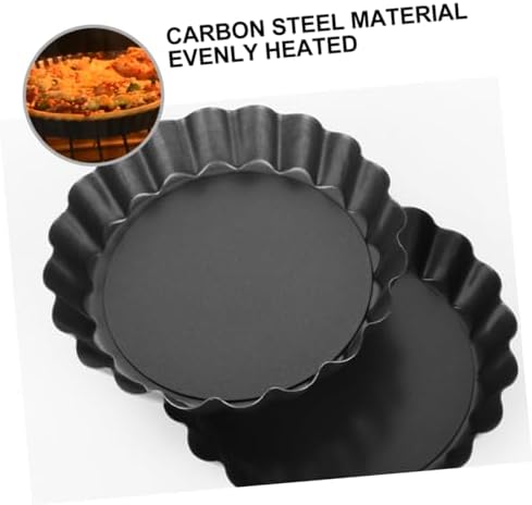 6 Pack round Carbon Steel Tart Pans with Removable Bottom