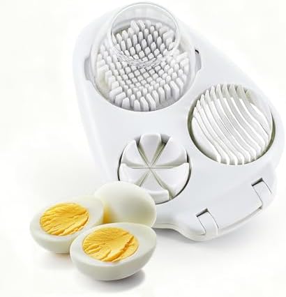 Ceruaxb 3-In-1 Egg Slicer for Hard Boiled Eggs - Stainless Steel