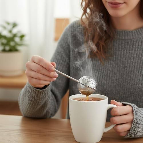 Veemoon Stainless Steel Tea Ball Infuser Set of 2 Long Handle Tea