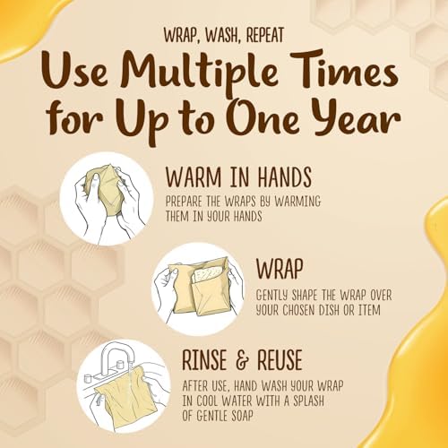Bee’s Wrap Reusable, Eco Friendly Beeswax Food Wraps, Organic Cotton