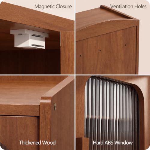 Solid Wood Bread Box, Kitchen Countertop Storage Cabinet