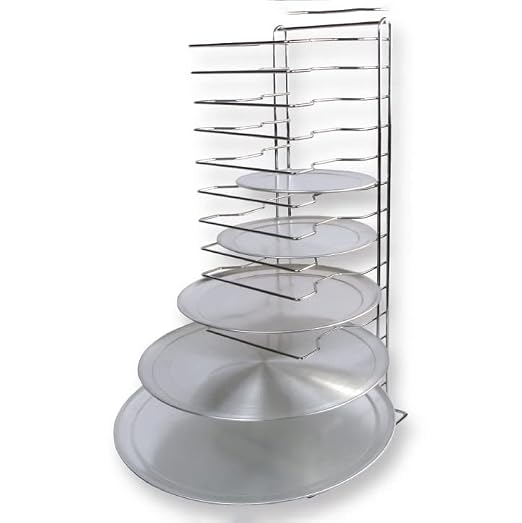 Winco APZT-1015 15-Slot Aluminum Pizza Pan Rack - Image 2