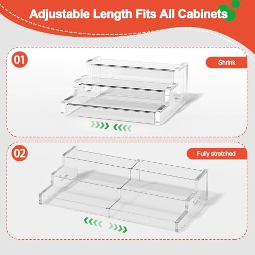 3-Tier Adjustable Acrylic Can Storage Holder, Expandable Soda