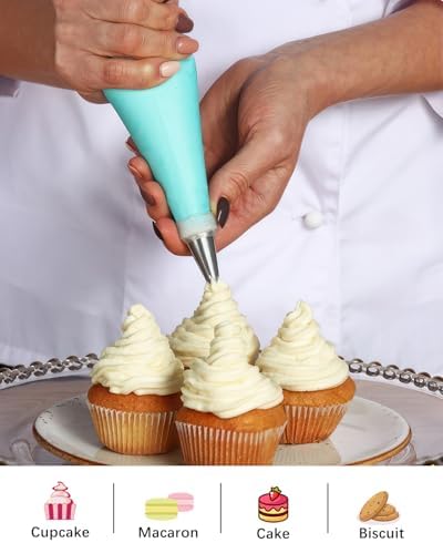 176PCS Piping Bags and Tips Set,Cake Decorating Frosting Pastry Kit