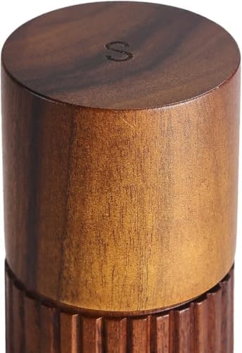 Acacia Wood Salt and Pepper Grinder Set with Matching Tray