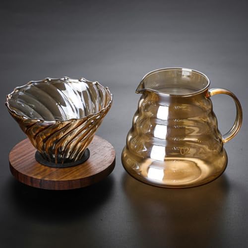 Pour Over Coffee Maker Set, 500ML Glass Carafe, Dripper