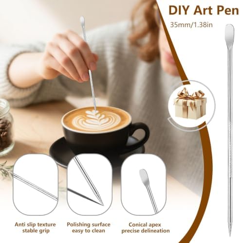 45oz Milk Frothing Pitcher with Latte Art Pen-Stainless Steel Steaming