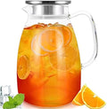 Glass Pitcher with Lid and Handle, 68 oz Heat-Resistant Borosilicate