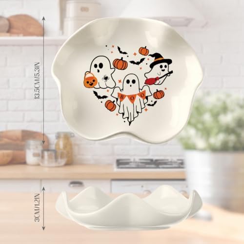 Ceramic Spoon Rest for Stove Countertop 5.3 Inch, Cute Ghost
