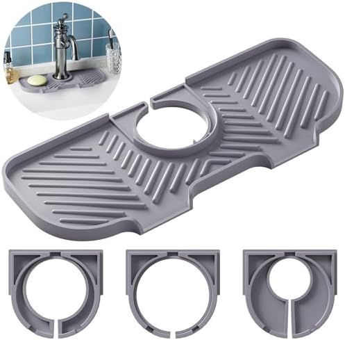 Faucet Mat for Kitchen Sink,6° Slope Sink Splash Guard,Splash Guard