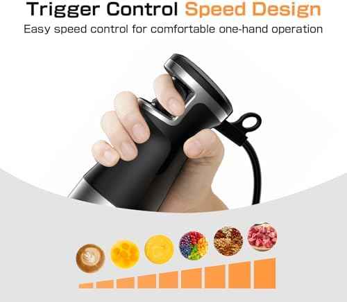 Turelar Immersion Blender Handheld 3-in-1 Hand Blender Set 1100W Heavy