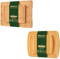 Homaxy Organic Bamboo Cutting Boards Set for Kitchen Set of 2, Wooden