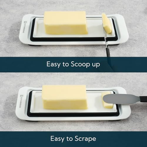 KITCHENDAO Airtight Butter Dish with Lid for Countertop and