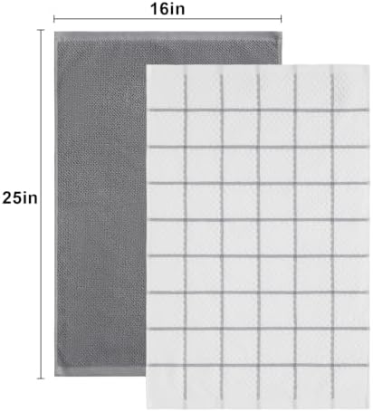100% Cotton Kitchen Dish Towels, 16" x 26" Kitchen Towels Set, 6 Pack