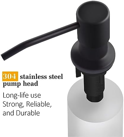Built-in Kitchen Sink Soap Dispenser, 17 OZ, Black