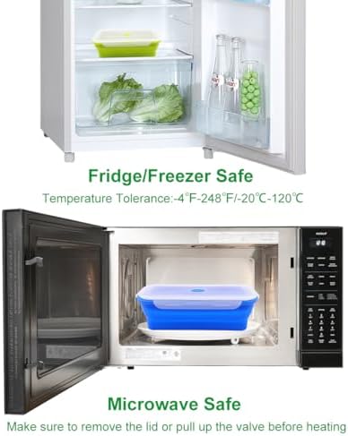 Set of 2 Extra Large Collapsible Silicone Food Storage Containers With