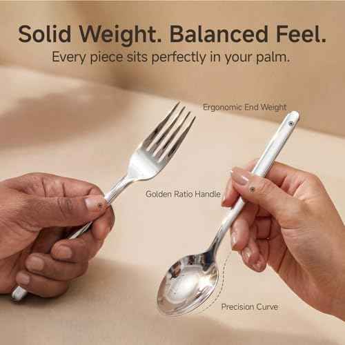 KINGSTONE 65 Piece Silverware Set with Serving utensils, Flatware Set