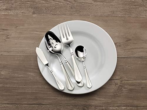 Mikasa French Countryside 65-Piece Flatware Set, Service for 12, 18/10 Stainless Steel Silverware Set with Hostess Serving Pieces, Dishwasher Safe