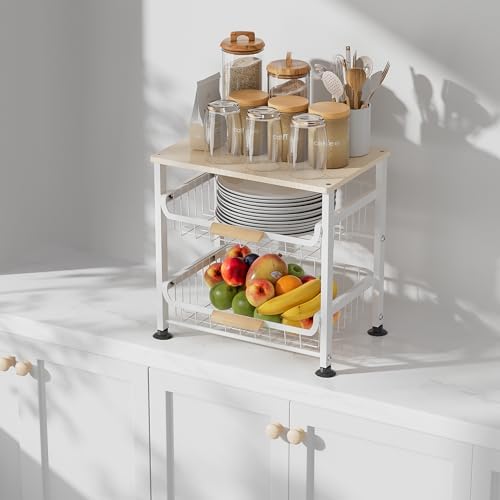 NiuYichee 3-layer Kitchen Fruit Storage Basket Snack Rack, Countertop