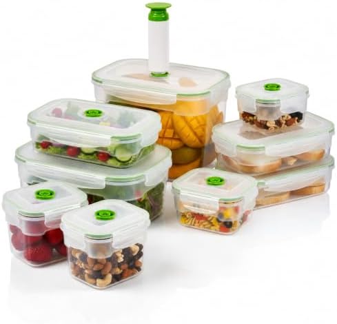 Lasting Freshness Vacuum Seal Food Storage Containers with Hand Pump
