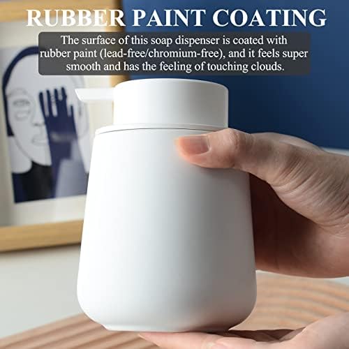 Bosilunlife 12Oz Ceramic Foam Soap Dispenser for Bathroom Kitchen