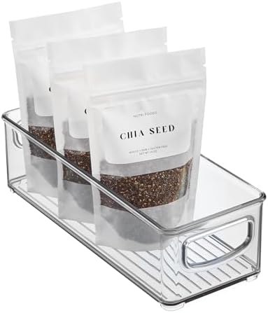 iDesign Plastic Stackable Pantry Bin, Clear