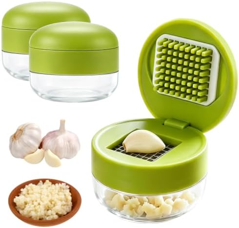 Mini Garlic Chopper and Press with Container