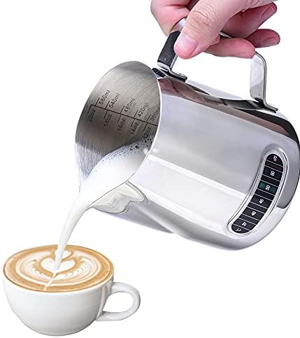 Dailyart Milk Frothing Pitcher 20oz Milk Frother Cup with Thermometer
