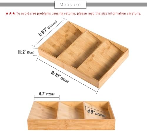 3-Tier Bamboo Drawer Spice Rack Wooden Kitchen Cabinet Spice Organizer